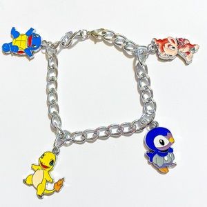 Pokémon Themed Silver Charm Bracelet